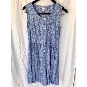 VTG Ellen Ashley Blue Floral Sleeveless Romper Women’s Size M Cottage Prairie
